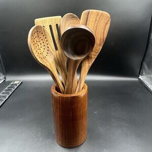 Wooden Spoons for Cooking, 6 Pcs Teak Wooden Utensils for Cooking, Utensils Set‎